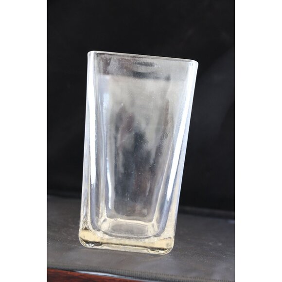 Vintage Green Napco #1166 Art Glass Vase 70s Clear Glass Vase Cut Flower Vase - Picture 2 of 3